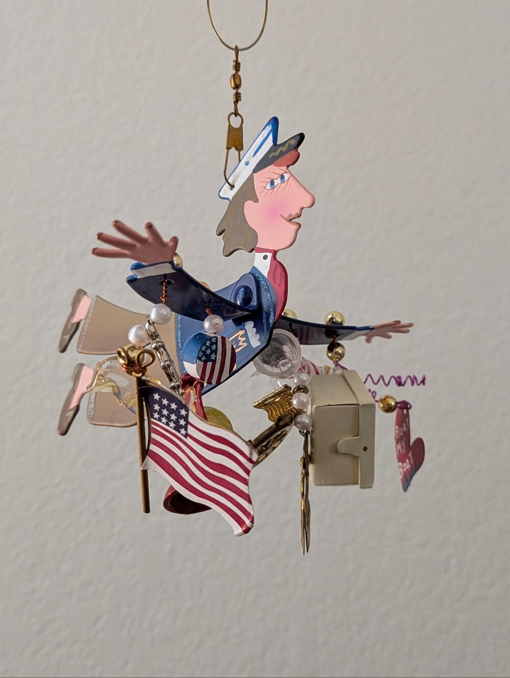 Karen Rossi for Silvestri Fanciful Flights The Boater Captain Ornament Patriotic